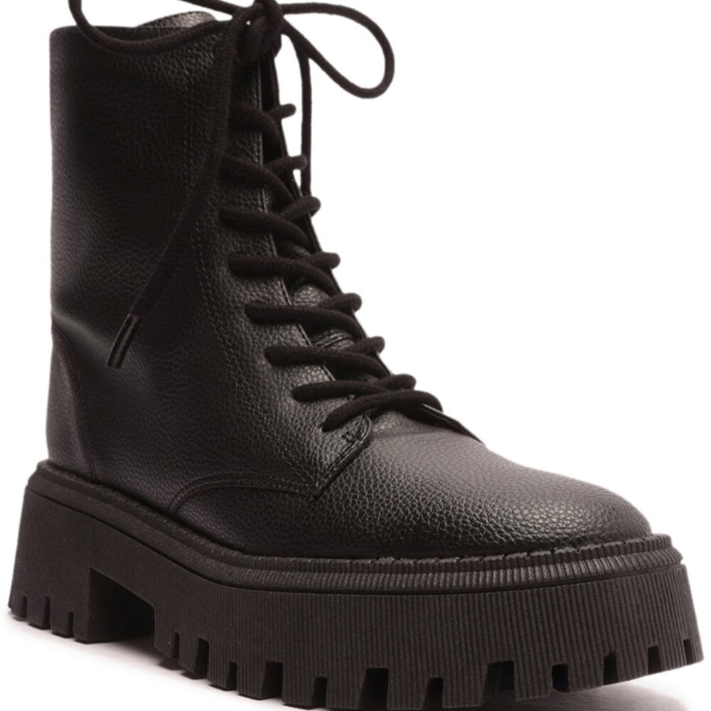 Arezzo Women's Maya Lug Sole Tractor Booties - Black